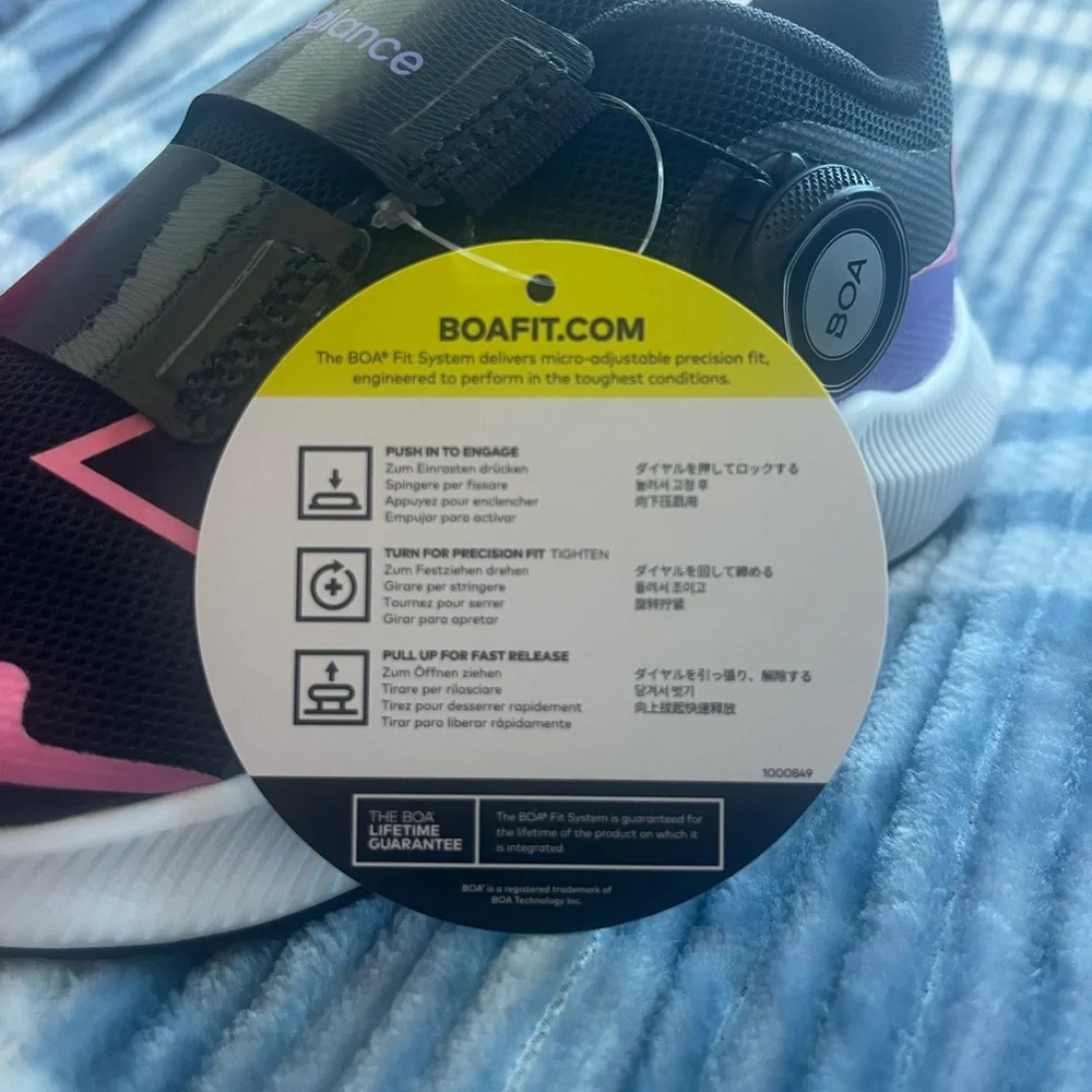 New Balance Kids' Black and Pink Sneakers - Picture 6 of 7